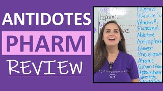 Antidotes Pharmacology Medications Nursing NCLEX Review  Nursing Pharmacology [upl. by Oedama525]