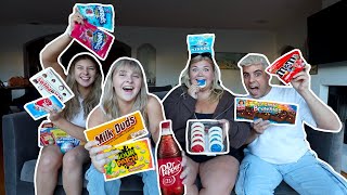 Australians try American Candy with Americans Ft Samantha Jo amp Andrew TMI [upl. by Eigger]