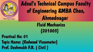 ATCFOEMCIVILSEFLUID MECHANICSPRACTICAL NOO1REDWOOD VISCOMETER [upl. by Latif518]