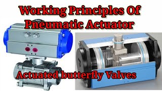 Working Principle of Pneumatic Actuator and actuated butterfly valve [upl. by Nawor]