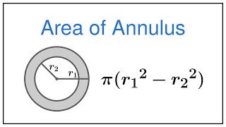 Area of Annulus Circular Ring — Two Formulas Perimeter Width Example [upl. by Anailil]