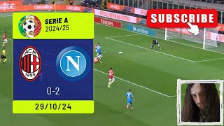 Milan vs Napoli 0 2 Il ciclo terribile della squadra di Antonio Conte comincia bene [upl. by Acherman]