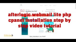 Afterlogic webmail lite PHP Cpanel installation step by step video tutorial [upl. by Patric]