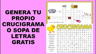 Soy Docente GENERA TU PROPIO CRUCIGRAMA O SOPA DE LETRAS GRATIS [upl. by Story854]