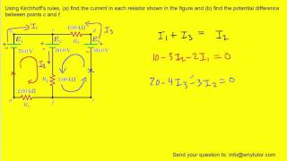 Using kirchhoffs rules find the current in each resistor shown in figure [upl. by Ecnal]