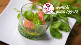 Leichtes Karree auf Spinat und Ei im Glas  Rezept von HANDL TYROL [upl. by Gabrielle]