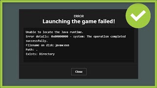 Minecraft  Launching The Game Failed  Unable To Locate The Java Runtime [upl. by Sinegold]