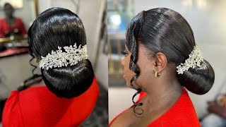 Manda hair  idée coiffure chignon bas coiffure De mariage [upl. by Adnohsat]