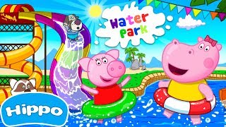 Hippo 🌼 Parc aquatique 🌼 Fun glissades deau 🌼 Jeu de dessin animé pour les enfants [upl. by Anawad]