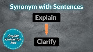 Synonyms of Explain – Clarify  Words synonyms and sentences  Use to synonym [upl. by Arahat]