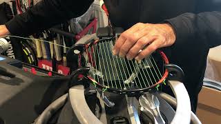 How to restring a Yonex Astrox 99 badminton racquet [upl. by Ernaline929]