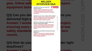 Welder Interview Questions and Answers  Welding Interview Questions and Answers [upl. by Benoit325]