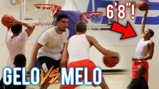 LAMELO BALL 6’7” NOW LiAngelo Ball VS MELO CRAZY BOUNCE BOTH NBA READY JBA CHAMPS [upl. by Okramed692]