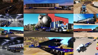 Part1 132Huge owned 9axles36 wheels Dolly Trailers with Steeraxle American Truck Simulator [upl. by Finlay]