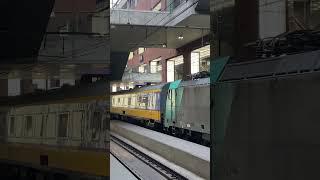 NMBS  SNCB Traxx Locomotive Departs from Antwerp Central station with Dutch Coaches [upl. by Yxel]