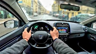 2022 Dacia Spring  Business EV 44hp   POV Test Drive in winter time  part 2 [upl. by Pedersen]