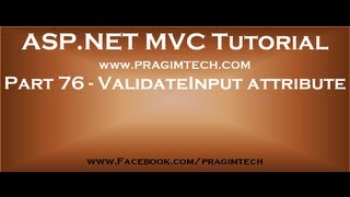 Part 76 ValidateInput attribute in mvc [upl. by Ardnalahs281]