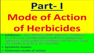 Part I Mode of Action of Herbicides [upl. by Eigna358]