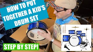 Eastar 16quot inch Junior Drum Set Full Setup Review and Demo How to put together a kids drum set [upl. by Salmon]