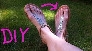 DIY Sandalen mit Strass [upl. by Ji]