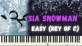 Sia  Snowman  Easy Piano Tutorial cover  Sheets christmas [upl. by Riccardo691]