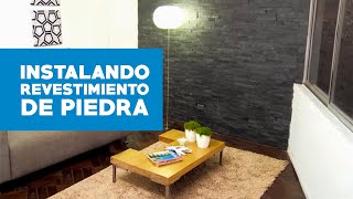 ¿Cómo instalar revestimiento de piedra en el interior [upl. by Nevai]