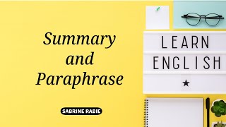 understanding paraphrasing vs summarizing widescreen [upl. by Rockel]