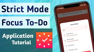 How to use Strict Mode in Focus To Do App [upl. by Sherborn]