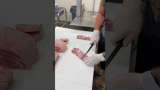 🔪Cutting Lamb Riblets shorts lamb butcher [upl. by Ennoryt]