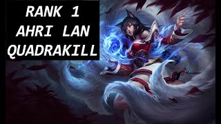 RANK 1 AHRI LAN vs DIANA QUADRAKILL  PATCH 1421  DIAMOND NA  POV HIGHLIGHTS [upl. by Maurita639]