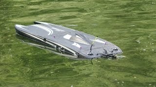 Testing RC BOAT ZONDA  12 S Lipo Powerfull Monster ZONDA Zonda RCBoat [upl. by Kamal]