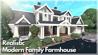 Bloxburg  Realistic Modern Family Farmhouse Speedbuild  Roblox House Build [upl. by Ecerehs479]