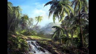 Palm Tree Paradise  Tropical Painting [upl. by Balcke]