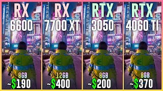 RX 6600 vs RX 7700 XT vs RTX 3050 vs RTX 4060 TI  Test in 20 Games [upl. by Lednahs32]