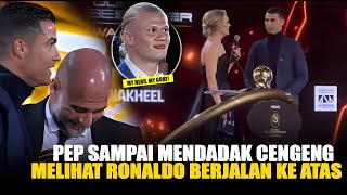 Paling Heboh di dalam Ruangan Reaksi Haaland amp Pep jadi Sorotan saat Ronaldo Hattrick Globe Soccer [upl. by Linneman562]