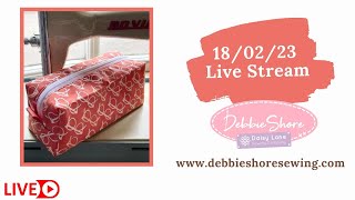 180223 Debbie Shores Live stream sewing a small box bag [upl. by Taddeo409]