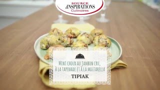 Recette Mini choux au jambon cru à la tapenade et à la mozzarella  TIPIAK [upl. by Konstance]