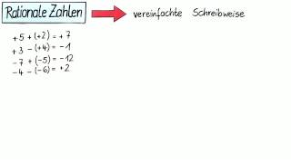 Die vereinfachte Schreibweise beim Rechnen mit rationalen Zahlen  Mathematik [upl. by Nelad]