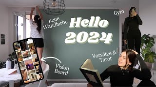 2024 RESET Vlog ZIELE setzen WOHNZIMMER Makeover amp Vision Board [upl. by Phoebe942]