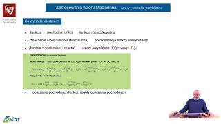 odc 29 Zastosowania wzoru Maclaurina  wzory i wartości przybliżone [upl. by Rothwell]