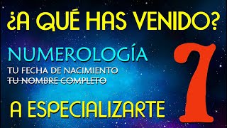 7️⃣ NUMEROLOGIA número 7 por fecha de nacimiento 👉 ¿A qué has venido 👉 A especializarte [upl. by Ffoeg]