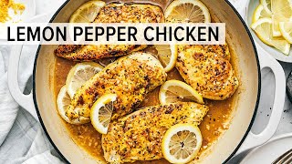 LEMON PEPPER CHICKEN  The Easiest 15Minute Dinner Recipe [upl. by Jochbed421]