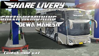 SHARE LIVERY MOD JB5 KP PROJECT BUS GREEN KEMUNING DEWA MAHESA [upl. by Yttiy605]