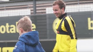 Amazing surprise Mario Götze invites young BVB fans for a kickabout ⚽💛 [upl. by Hourihan]