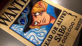 Drawing Wanted Poster of Sabo  One Piece [upl. by Redd]