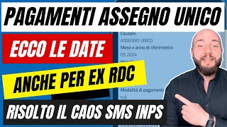 PAGAMENTI ASSEGNO UNICO MAGGIO 2024 date su iban e carta RDC [upl. by Allicserp]