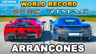 Ferrari SF90 vs Rimac Nevera ARRANCONES ¡¡¡RÉCORD MUNDIAL [upl. by Cleary]