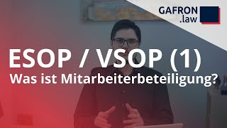 ESOP 1  Was ist MITARBEITERBETEILIGUNG Einleitung [upl. by Llehctim]