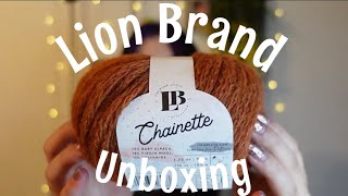 Lion Brand unboxing  Lion Brand Chainette  Jimmy Beans Wool Notions [upl. by Yllut]