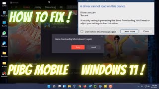 how to fix aow drv tencent cannot load on this device Pubg Mobile [upl. by Remle]